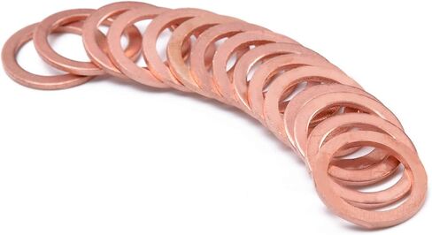 Zkenshan-washers M10 النحاس غسالة مسطحة حلقة الختم مجموعة طوقا للدراجات النارية دراجة سيارة الفرامل خط بانجو بولت سحق غسالات، 15 قطعة، مقاومة جيدة للتآكل in Kuwait