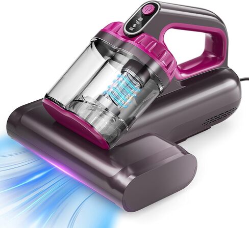 BYHUME Mattress Vacuum Cleaner, 17Kpa 650W Bed Vacuum Cleaner, 273nm UV-C Light & Ultrasonic 145°F Heating, 80000 RPM/Min Brushroll Rotation, Wide Suction Port for Pillows Cribs Sofa, Black Corded in Kuwait