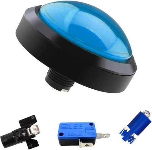 4 Inches Arcade Buttons 100mm Larger Big Dome Convex Type LED Lit Illuminated Push Button for for Arcade Machine DIY Kit & Raspberry Pi Game Part (Green) in Kuwait