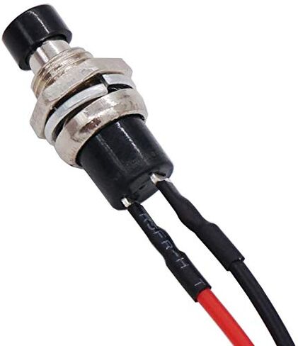 gtiwung 20pcs 1a 250v ac 2pins spst لحظة مفتاح ضغط صغير عادي مفتوح، 7mm prewired زر الضغط التبديل، مفاتيح الضغط على زر مع أسلاك ملحومة مسبقا لهواية السكك الحديدية النموذجية، أسود in Kuwait