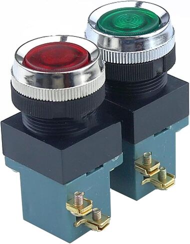 AMSH LA19-11 self Reset Button Switch Switch,Pneumatic Button Button Switch 25mm (Color : Green) in Kuwait