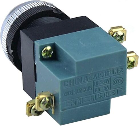 AMSH LA19-11 self Reset Button Switch Switch,Pneumatic Button Button Switch 25mm (Color : Green) in Kuwait