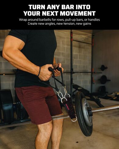 أشرطة مرفقات كابل THEFITGUY لصالة الألعاب الرياضية (زوج) واثنين من حبال ثلاثية الرؤوس المريحة ذات قبضة واحدة مقاس 16.5 بوصة وحزمة حبل ثلاثية الرؤوس مريحة مقاس 30 بوصة in Kuwait