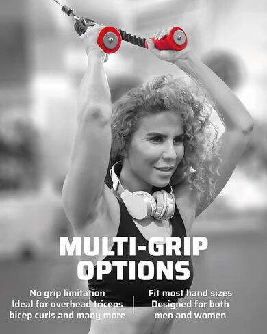 أشرطة مرفقات كابل THEFITGUY لصالة الألعاب الرياضية (زوج) واثنين من حبال ثلاثية الرؤوس المريحة ذات قبضة واحدة مقاس 16.5 بوصة وحزمة حبل ثلاثية الرؤوس مريحة مقاس 30 بوصة in Kuwait