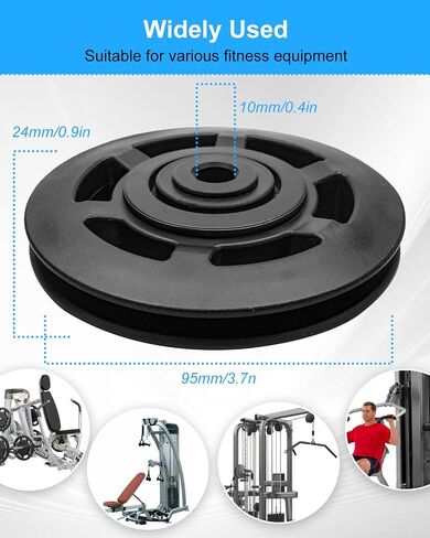 95mm Universal Bearing Pulley Wheel, 10 Pcs Nylon Lifting Bearing Wheel for Gym Fitness Equipment Part Cable Machine in Kuwait