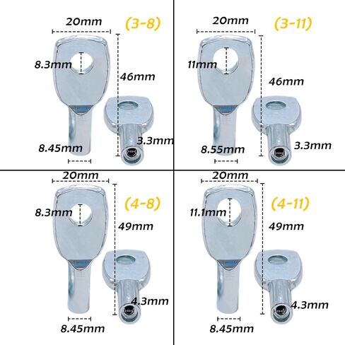 20 Pack Wire Rope Eyelets Replacement End Terminal for 3mm/4mm Cable Ball Stopper, Hole Connector Joint Lugs Stopper Gym Pulley Cable Weight Lifting Machine, Gym Machine Accessories, Silvery, 4 Sizes in Kuwait