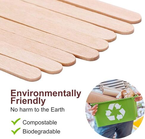 Wooden Coffee Stirrers, Thick Birch 5.5 Inches 1000PCS Disposable Coffee Stirrers Stir Sticks for Coffee & Cocktails, Natural Birch Biodegradabl Food Grade Stir Sticks for Coffee Bar in Kuwait