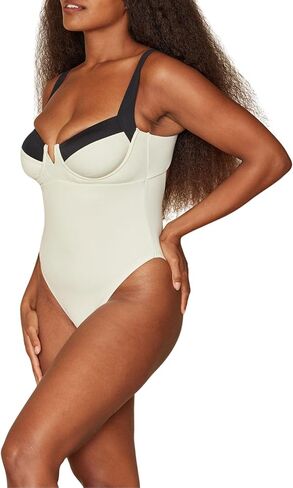 One Piece Swimsuit with Underwire Support, Open Back Detail & High Leg Cut Flattering & Adjustable Swimwear in Kuwait
