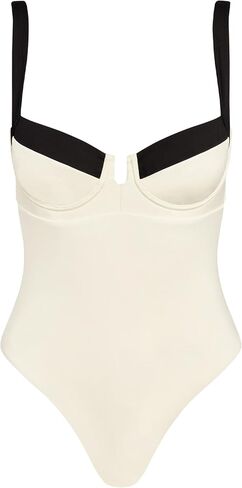 One Piece Swimsuit with Underwire Support, Open Back Detail & High Leg Cut Flattering & Adjustable Swimwear in Kuwait