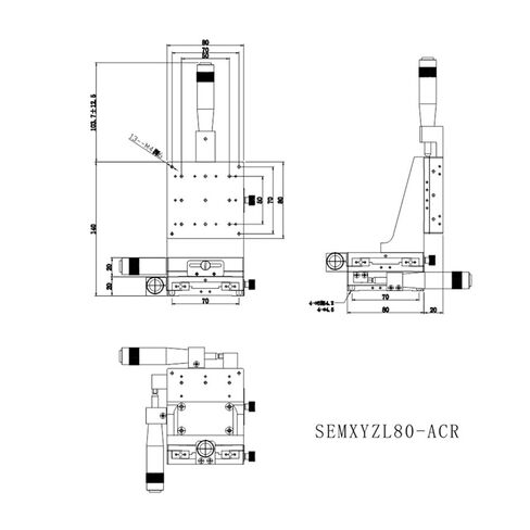Fine Tuning Sliding Table SEMXYZL80 ACR XYZ Linear Motion Manual Stage Fine Tuning Slide Table 80 * 80mm in Kuwait
