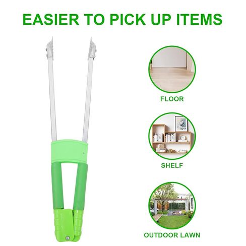 Trash Grab Tool with Iron Clamp, Short Handle Litter Grabber for Home and Sanitation Use, Heavy-Duty Waste Paper Grabber with Reinforced Green Dual Tubes (2961ks-52) in Kuwait