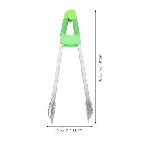 Heavy Duty Iron Trash Picker Grabber Tool with Short Handle, Green Dual-Tube Garbage Clamp for Sanitation and Household Waste Pickup in Kuwait