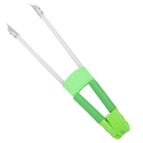 Heavy Duty Garbage Grabber Clip with Short Handle, Green Double Tube Trash Picker Tool with Iron Head, Outdoor Waste Pickup Clamp for Household and Sanitation Use in Kuwait