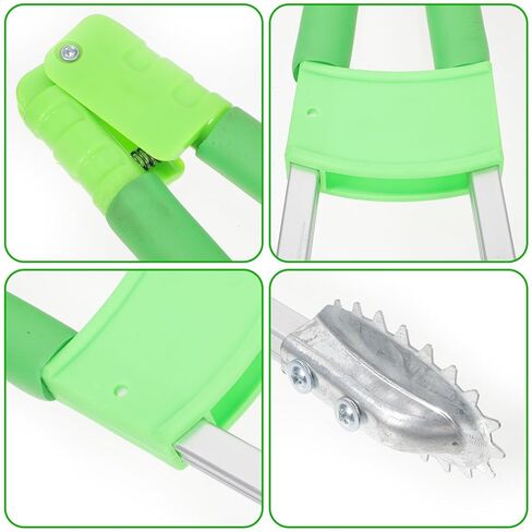 Mikinona Garbage Clamp Trash Grabber Tool with Iron Head, Short Handle Portable Waste Grabber for Household and Sanitation Use, Heavy-Duty Dual-Tube Waste Picking Clamp in Kuwait