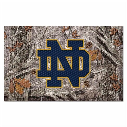 سجادة باب مكشطة مطاطية من FANMATS 19195 Notre Dame Fighting Irish - شعار ND الأساسي، مموهة in Kuwait