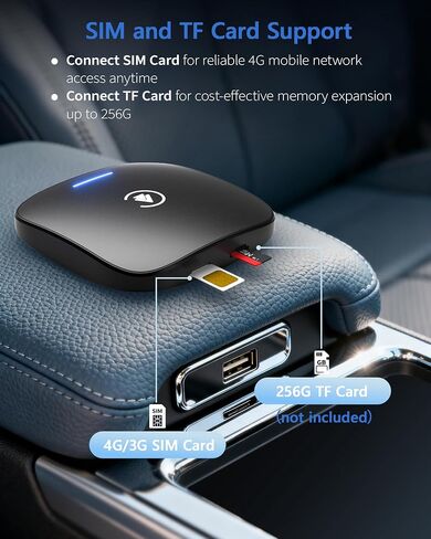 2026 Magic Box 3.0 CarPlay Android Auto & Wireless Carplay محول Dual WiFi + 4G تقسيم الشاشة وشاشة النسخ المتطابق تدعم Play-Store Dowanlaod أي تطبيق لتشغيل السيارة السلكية OEM in Kuwait