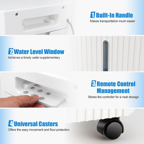 DORTALA Evaporative Air Cooler, 3-in-1 Cooling Fan with Remote, 2 Ice Packs, Timer, 1.3 Gal Water Tank, 3 Speeds, Personal Swamp Cooler for Bedroom Home Office Dorm in Kuwait