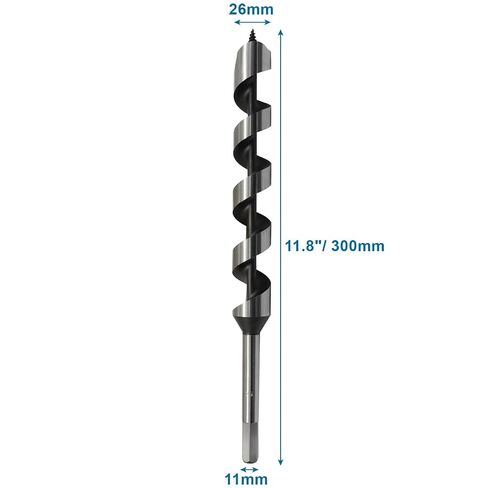 Hordion 1" Wood Auger Drill Bit, 12 Inch Long Ship Auger Bit with Hex Shank for Soft and Hard Wood Plastic Drywall Composite Materials in Kuwait