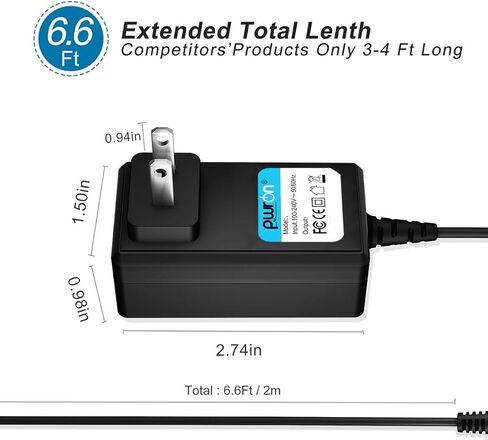 6.6 FT 9V AC to DC Adapter for Keyboard CTK-720, CTK-2000, CTK-2100, CTK-3000, CTK-4000, LK-100, LK-110, LK-220, LK-230, LK-270,WK-110, WK-200, WK-210 in Kuwait