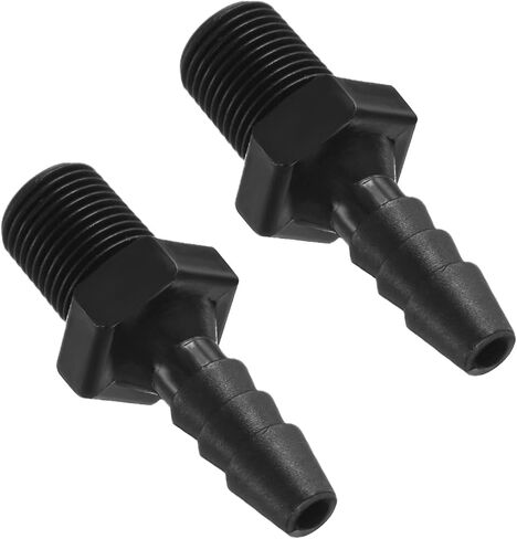 M METERXITY 2-Pack Barbed Hose Fittings, NPT1/8 Male Threaded Plastic Barbed Air Hose Tube Fittings Adapter for Industrial Tube/Portable Water/Garden/Kitchen Hose/Pool Pump Pipe in Kuwait