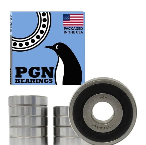 PGN (4 عبوات) 6203-2RS-8 محمل - محمل كروي مختوم من الصلب الكروم المشحم - محامل 1/2 بوصة × 40 مم × 12 مم مع ختم مطاطي ودعم دورة في الدقيقة العالية in Kuwait