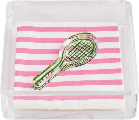 Mud Pie Pink Tennis Acrylic Napkin Holder Set in Kuwait