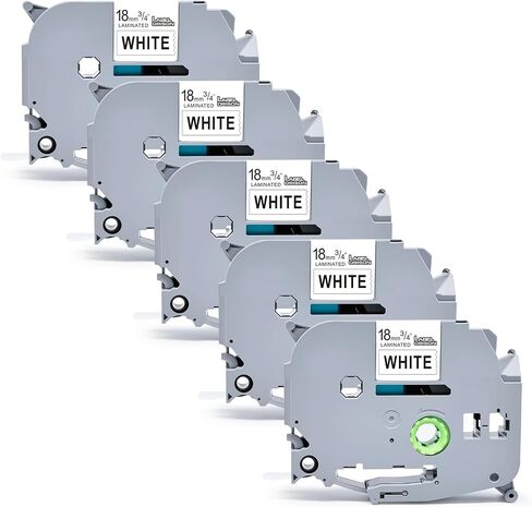 Compatible with Brother P-Touch Label Tape TZ TZe 241 18mm Laminated Label Maker Tape for PTD400, PT-D410, PT-D460BT 1280 D610BT, Black on White , 3/4" (0.7") x 26.2 ft. (8m), 2PK in Saudi Arabia