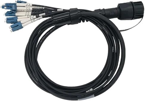 وصلة توصيل الألياف الضوئية M-LC 12 مركزًا فرديًا 30m50m60m100m120m IP67 ODVA-M مقاوم للماء LC دوبلكس IP67 12C M إلى LC 150m SM(40m M أنثى -LC) in Kuwait