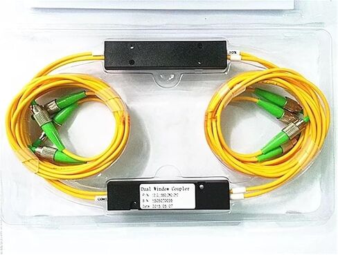2X2 مقسم الألياف الضوئية FCA مقسم إلى اثنين من قارنات الألياف 2 * 2 مقرنة الألياف FBT FTTH FC UPC ABS box 2pcs (1550nm 50-50 FCAPC) in Kuwait