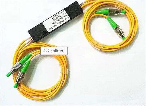 2X2 مقسم الألياف الضوئية FCA مقسم إلى اثنين من قارنات الألياف 2 * 2 مقرنة الألياف FBT FTTH FC UPC ABS box 2pcs (1550nm 50-50 FCAPC) in Kuwait