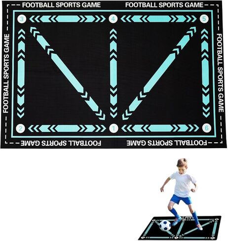 Soccer Training Mat Football Footstep Training Mat 35X24 inch Soccer Training Equipment Improve Strength, Agility and Coordination, Anti-Slip Silent for All Ages Footwork & Ball Mastery in Kuwait