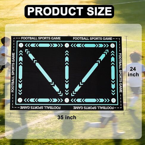 Soccer Training Mat Football Footstep Training Mat 35X24 inch Soccer Training Equipment Improve Strength, Agility and Coordination, Anti-Slip Silent for All Ages Footwork & Ball Mastery in Kuwait