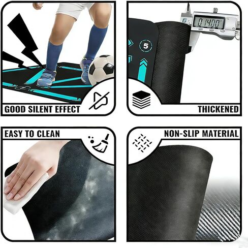 Soccer Training Mat Football Footstep Training Mat 35X24 inch Soccer Training Equipment Improve Strength, Agility and Coordination, Anti-Slip Silent for All Ages Footwork & Ball Mastery in Kuwait