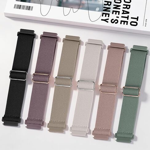 6 عبوات من الأربطة القابلة للتمدد 20 مم متوافقة مع Garmin Vivoactive 5/ Vivoactive 6/ Vivoactive 3، نسيج نايلون مرن قابل للتعديل أشرطة رياضية بديلة لـ Forerunner 645/55/165/165 Music/158/245/245 Music Women Men in Kuwait