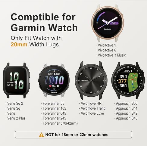 6 عبوات من الأربطة القابلة للتمدد 20 مم متوافقة مع Garmin Vivoactive 5/ Vivoactive 6/ Vivoactive 3، نسيج نايلون مرن قابل للتعديل أشرطة رياضية بديلة لـ Forerunner 645/55/165/165 Music/158/245/245 Music Women Men in Kuwait