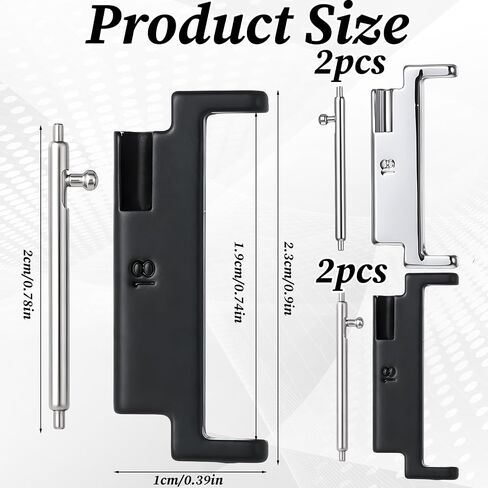 18mm to 20mm 22mm Watch Band Adapter, 2 pair 18mm to 22mm Strap Adapter Universal Metal Watch Band Adapters for Changing Favorite Watches Bands in Kuwait
