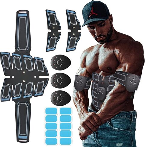 Fitness Belt Abs Stimulator Muscle Training Fitness Workout Equipment Ab Core Toner Belt for Abdominal/Arm/Leg for Home Use in Kuwait