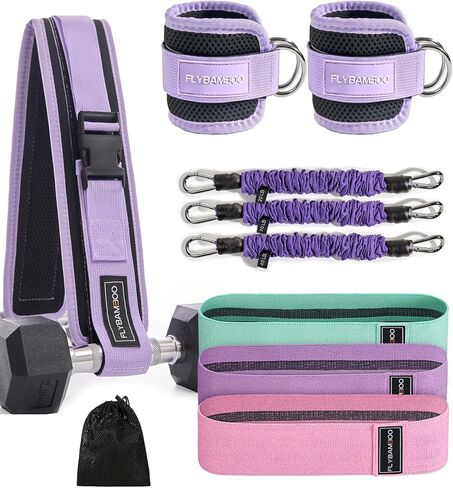 Glute Workout Equipment- Hip Thrust Belt for Dumbbells,Ankle Resistance Bands with Cuffs & Fabric Booty Bands for Women - Legs & Butt Workout Equipment for Women, Hip & Booty Building Set in Kuwait