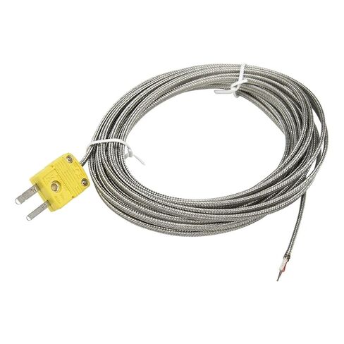 5m High Temperature Metal Screening Cable Wire Head Connection Thermocouple Sensor 1Pcs | K in Kuwait