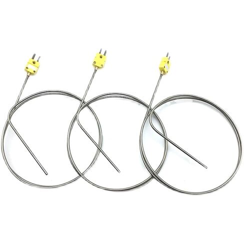BendableType K Armoured Thermocouple Sensor Dia.3/4/5mm 100/200/300mm Probe Length WRNK-171 with Yellow Mini 1PC | Probe length 100mm,Probe dia. 3mm in Saudi Arabia