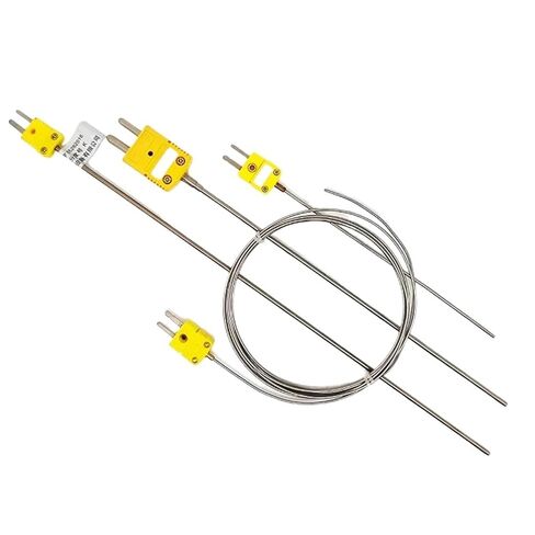 BendableType K Armoured Thermocouple Sensor Dia.3/4/5mm 100/200/300mm Probe Length WRNK-171 with Yellow Mini 1PC | Probe length 100mm,Probe dia. 3mm in Saudi Arabia