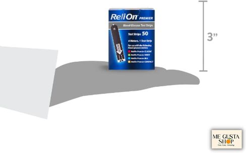 ReliOn Premier Blood Glucose Test Strips, 50 Count Pack of 3 Total 150 Includes Pill Organizer in Kuwait
