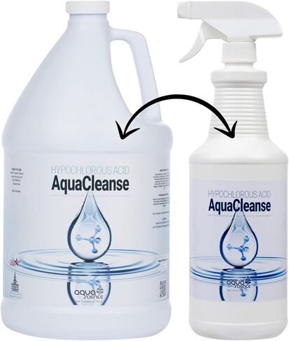 Hypochlorous Acid - 1 Gallon Refill Plus 32oz Spray Bottle Bundle | Convenient 500PPM HOCL For Multipurpose Application | Both Bottles Contain HOCL in Kuwait
