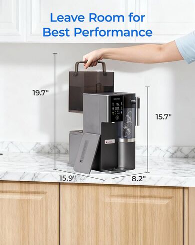 Waterdrop A2 Countertop Reverse Osmosis System, Hot and Cold RO System, Portable Pure Water Tank, Bottleless Water Cooler, 6 Temperature Settings, Hot Cold Room Water, 3:1 Pure to Drain in Kuwait