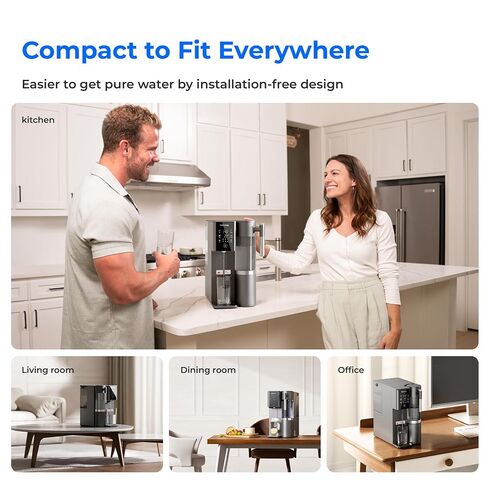 Waterdrop A2 Countertop Reverse Osmosis System, Hot and Cold RO System, Portable Pure Water Tank, Bottleless Water Cooler, 6 Temperature Settings, Hot Cold Room Water, 3:1 Pure to Drain in Kuwait