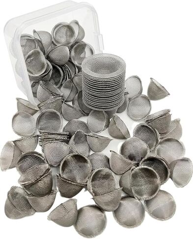 50 Pieces Pipe Screens,1/2 Inch Stainless Steel Bowl Screens Filters Conical Design Metal Filters 0.5 Inch Mini Metal Clean Screen Reusable Filters Self-Adjustable Size Filter in Kuwait