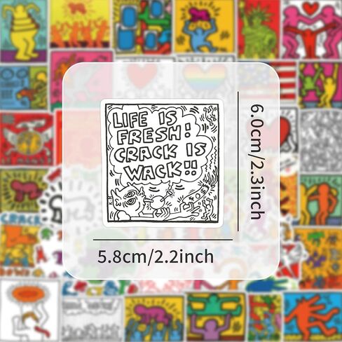 50Pcs Keith Haring Stickers for Water Bottle Cup Laptop Guitar Car Motorcycle Bike Skateboard Luggage Box Vinyl Waterproof Graffiti Patches in Saudi Arabia