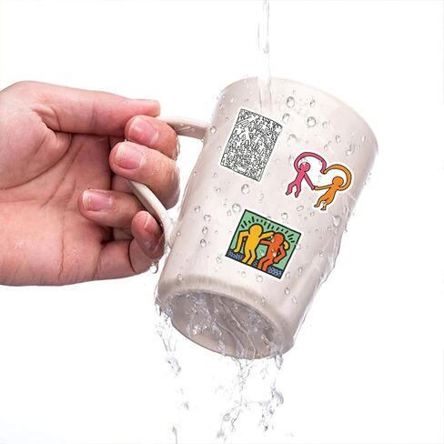 50Pcs Keith Haring Stickers for Water Bottle Cup Laptop Guitar Car Motorcycle Bike Skateboard Luggage Box Vinyl Waterproof Graffiti Patches in Saudi Arabia