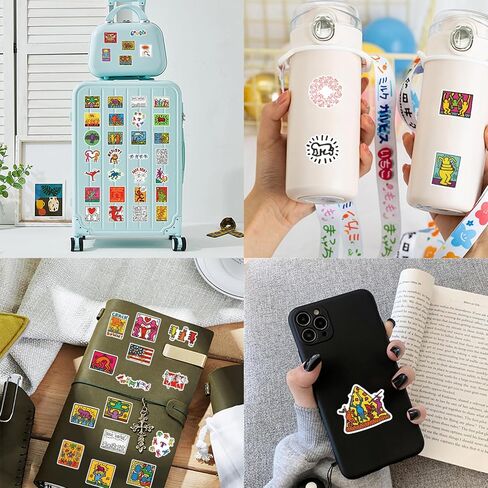50Pcs Keith Haring Stickers for Water Bottle Cup Laptop Guitar Car Motorcycle Bike Skateboard Luggage Box Vinyl Waterproof Graffiti Patches in Saudi Arabia