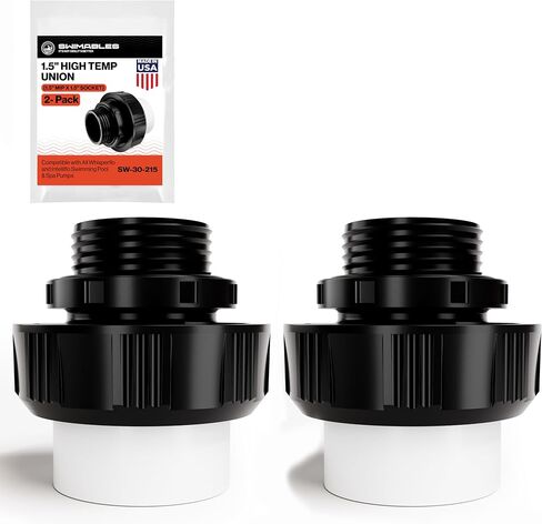 Swimables SW-30-215 High Temp Union 1.5" MIP x 1.5" Socket - PVC Pump Union Fitting - 1 1/2 Inch PVC Unions Adapter - Replacement Connector for Pool Pumps - 2 Pack in Kuwait
